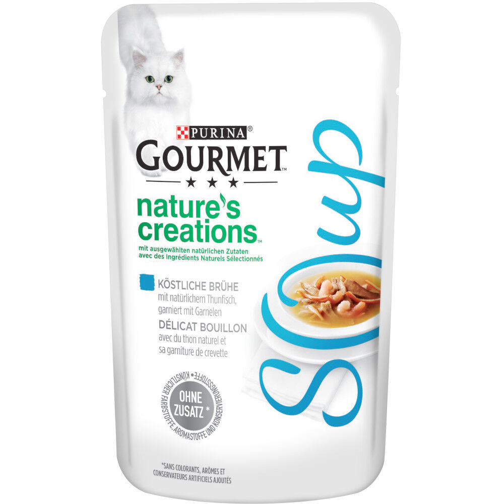 Gourmet 32x40g  Soup Nature's Creation de atún con gambas para gatos