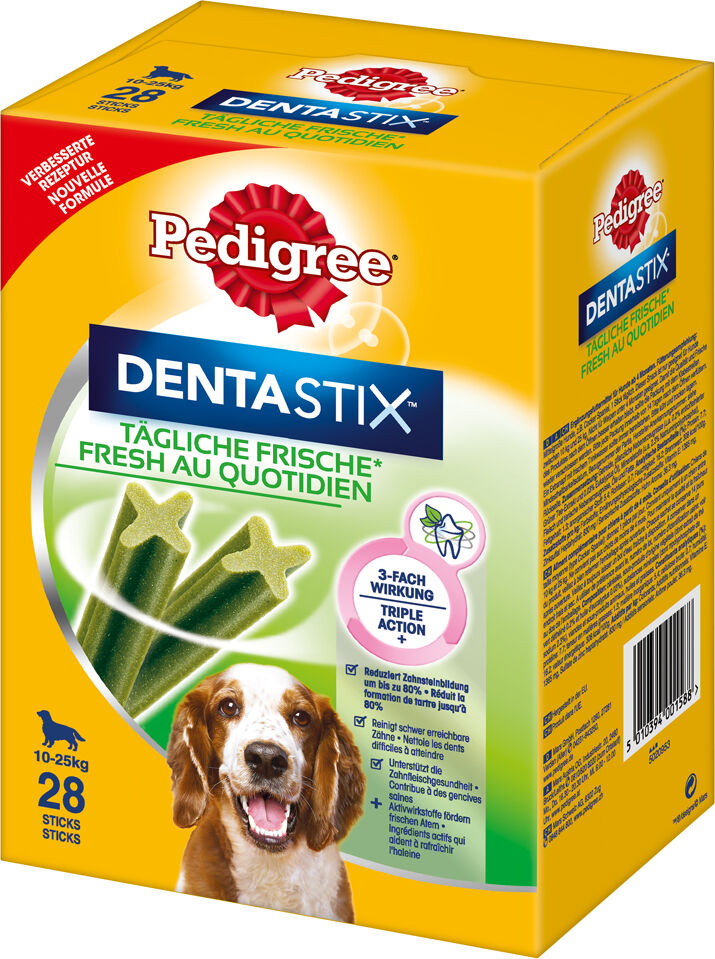 Pedigree 168 uds perros medianos  Dentastix Fresh snacks para perros