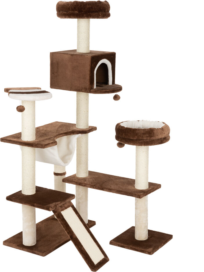 zooplus Exclusive Rascador La Casita de Chocolate con rampa para gatos.- Marrón