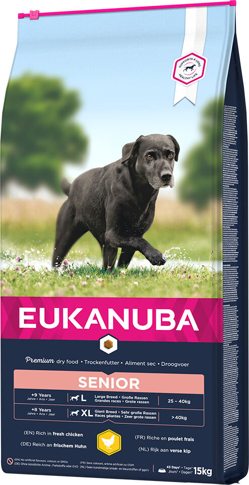 Eukanuba 15kg Caring Senior razas grandes  pienso para perros