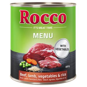 Rocco 6x800g Menú vacuno y cordero  comida húmeda para perros