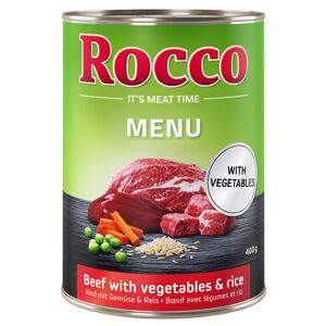 Rocco 24x400g Vacuno, veduras y arroz   Menú comida húmeda para perros
