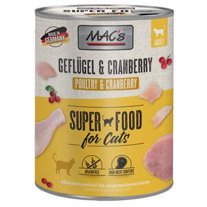 MAC's 12 x 800 g en latas para gatos - Pack Ahorro - Pack mixto I: Pato, pavo y pollo y Ave y arándanos rojos