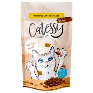 Catessy 15x65g Ave y queso  snacks crujientes para gatos