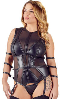 Cotelli Collection Bondage Body Cottelli Bondage Plus Seksikäs asu kurvikkaalle tytölle Cotelli Collection Bondage Body Cottelli Bondage Plus Seksikäs asu kurvikkaalle tytölle