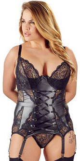 Cotelli Collection Bondage Korseletti Cottelli Bondage Plus Seksikäs asu kurvikkaalle tytölle Cotelli Collection Bondage Korseletti Cottelli Bondage Plus Seksikäs asu kurvikkaalle tytölle