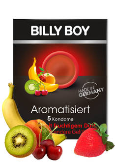 Makukondomi  Billy Boy Aromatisiert Herkullisen makuisia kondomeja 5kpl