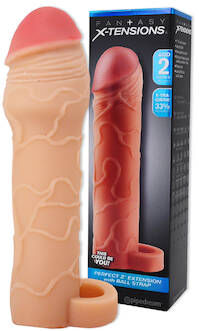 Fantasy X-tensions Perfect 2" Extension Rengas Penisjatke Muistuttaa aitoa ihoa Fantasy X-tensions Perfect 2" Extension Rengas Penisjatke Muistuttaa aitoa ihoa