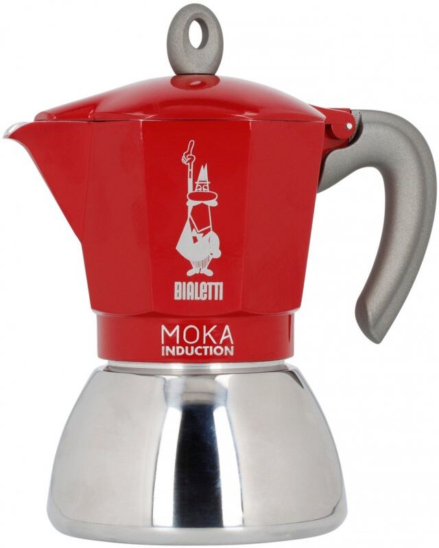 Bialetti Moka Induction Red 6 kupin mutteripannu Bialetti Moka Induction Red 6 kupin mutteripannu