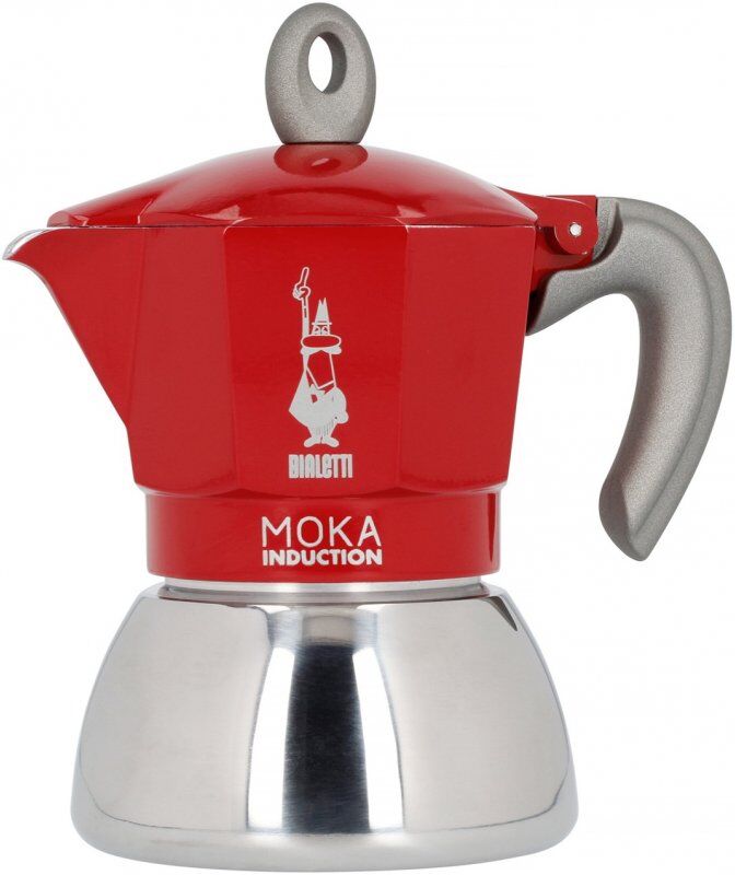 Bialetti Moka Induction Red 4 kupin mutteripannu Bialetti Moka Induction Red 4 kupin mutteripannu