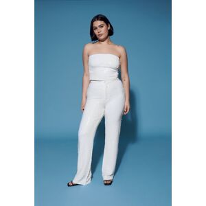 Gina Tricot - Sequin trousers - Housut - White - S - Female - White - Female