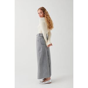 Gina Tricot - Double slit denim skirt - farkkuhameet - Grey - 34 - Female - Grey - Female