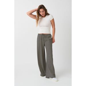 Gina Tricot - Striped soft trousers - Housut - Black - M - Female - Black - Female