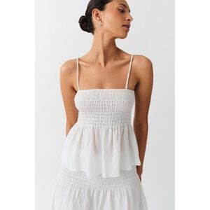 Gina Tricot - Smock singlet - Topit - White - L - Female - White - Female