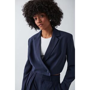 Gina Tricot - Boxy cropped blazer - bleiserit - Blue - 36 - Female - Blue - Female