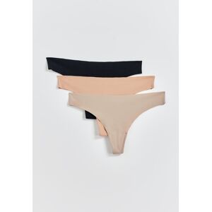 Gina Tricot - 3-pack invisible thong - alushousut-3-kpl - Beige - XL - Female - Beige - Female