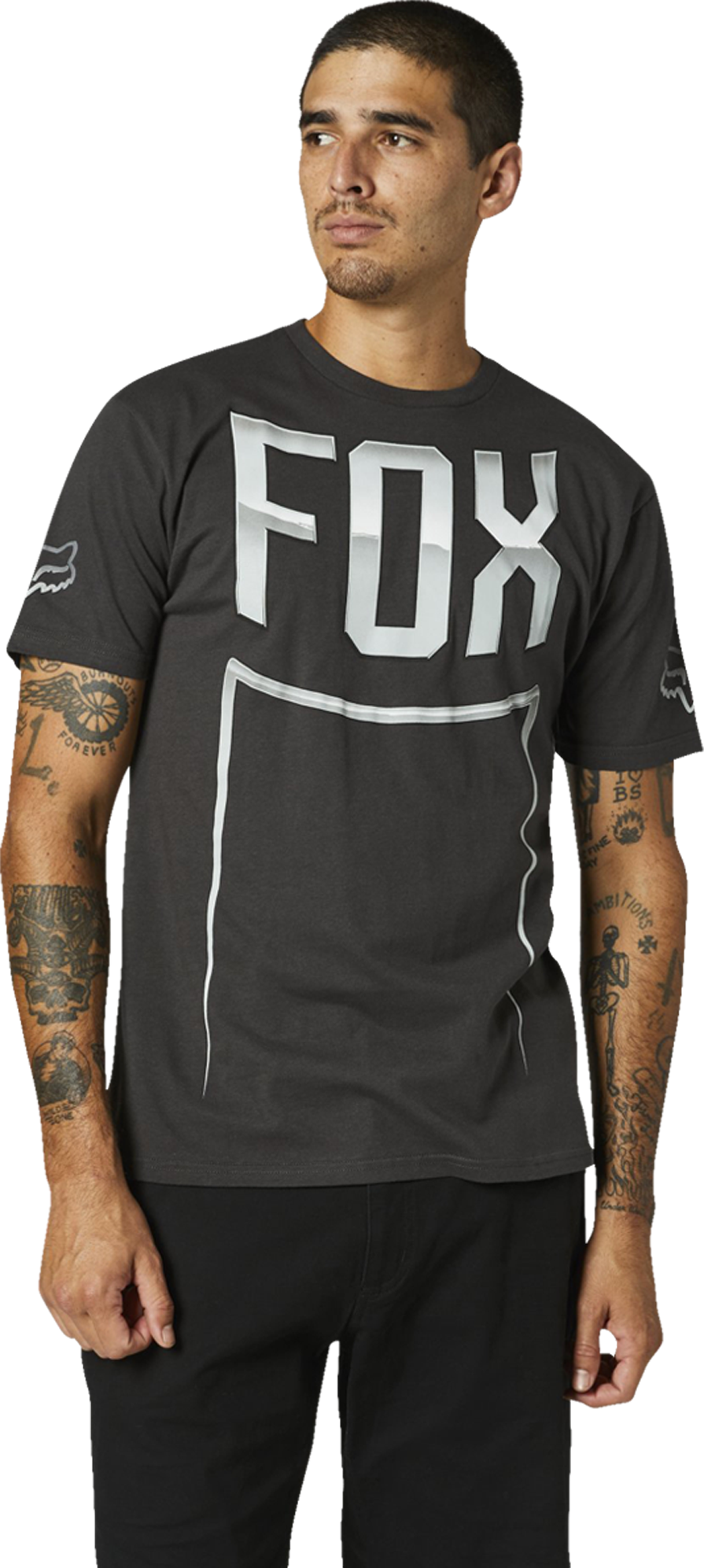 FOX T-Paita FOX Racing Cntro Premium Musta-Punainen FOX T-Paita FOX Racing Cntro Premium Musta-Punainen