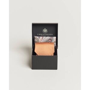 Amanda Christensen Box Set Silk Twill 8cm Tie With Pocket Square Orang - Sininen - Size: W30 W32 W34 W36 - Gender: men