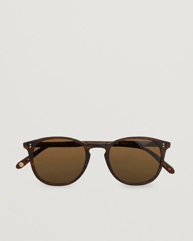 Garrett Leight Kinney 49 Sunglasses Matte Brandy Tortoise/Brown Polari