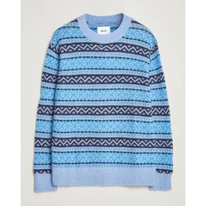 NN07 Grant Wool Fairisle Sweater Light Blue - Sininen - Size: 50 - Gender: men