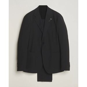 Lardini Travellers Soft Wool Suit Black - Musta - Size: 104 108 112 44 46 48 50 52 54 56 96 100 148 150 152 154 - Gender: men