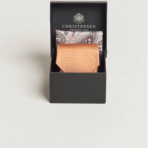 Amanda Christensen Box Set Silk Twill 8cm Tie With Pocket Square Orang - Musta - Size: S M L - Gender: men