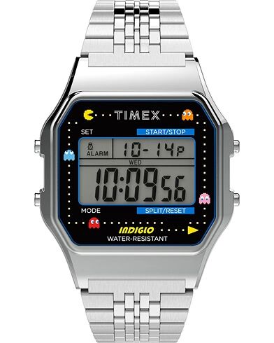 Timex T80 Pac Man Collection Bracelet Silver Tone
