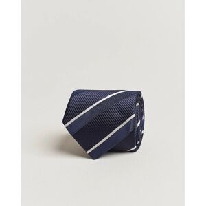 Canali Regimental Stripe Silk Tie Navy - Sininen - Size: One size - Gender: men