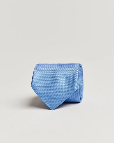 Eton Silk Basket Weave Tie Light Blue