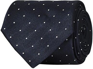 Canali Micro Dot Silk Tie Navy 8 cm