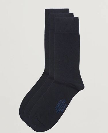 Amanda Christensen 3-Pack True Cotton Socks Dark Navy