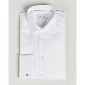 Eton Slim Fit Twill Double Cuff Shirt White - Vihreä - Size: UK36 - EU46 UK38 - EU48 UK40 - EU50 UK42 - EU52 UK46 - EU56 - Gender: men