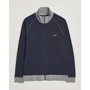 Boss Stretch-cotton jacket with piping and logo