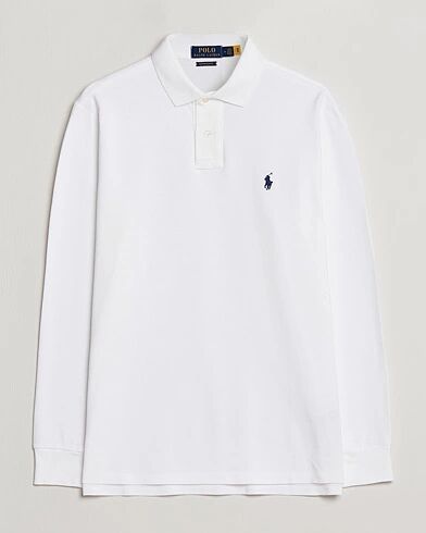 Ralph Lauren Custom Slim Fit Long Sleeve Polo White