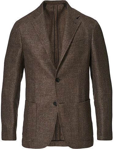 Zegna Unconstructed Linen Blazer Brown