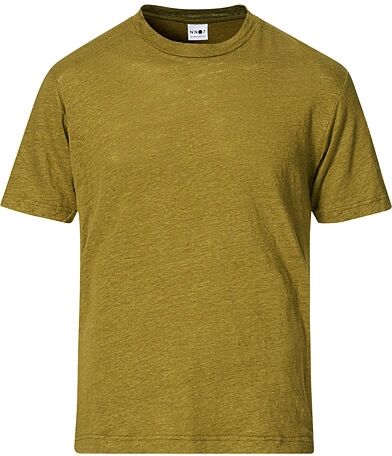 NN07 Dylan Linen Crew Neck Tee Olive Green