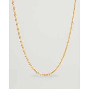 Wood Curb Chain M Necklace Gold - Sininen - Size: One size - Gender: men