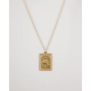 Wood Tarot Strength Pendant Necklace Gold - Hopea - Size: One size - Gender: men