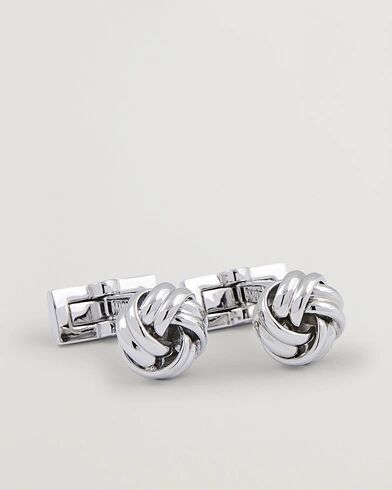 Skultuna Cuff Links Black Tie Collection Knot Silver