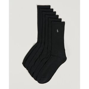Ralph Lauren 6-Pack Cotton Crew Socks Black - Ruskea - Size: One size - Gender: men