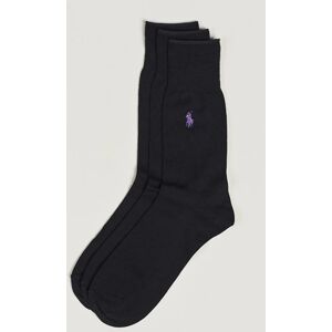 Ralph Lauren 3-Pack Mercerized Cotton Socks Black - Musta - Size: XS S M L XL XXL - Gender: men