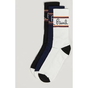 Paul Smith 3-Pack Logo Socks Black/White - Valkoinen - Size: One size - Gender: men