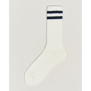 BEAMS PLUS Schoolboy Socks White/Navy - Ruskea - Size: One size - Gender: men