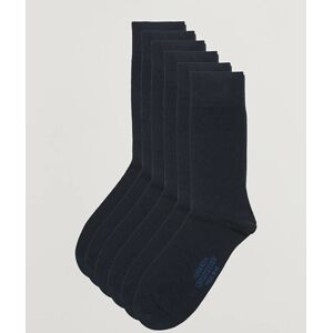 Amanda Christensen 6-Pack True Cotton Socks Dark Navy - Musta - Size: One size - Gender: men