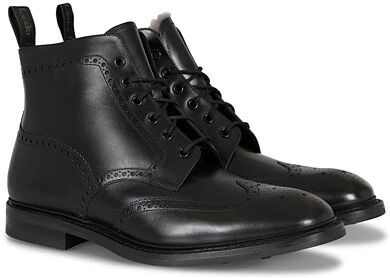 Loake 1880 Wolf Premium Fur Lined Brogue Black Calf