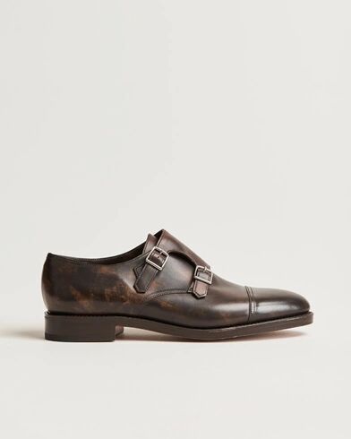 John Lobb William Double Monkstrap Dark Brown Calf