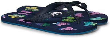 Vilebrequin Beach Flip Flops Bleu Marine Turtles