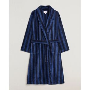 Derek Rose Cotton Velour Striped Gown Navy/Blue - Sininen - Size: One size - Gender: men