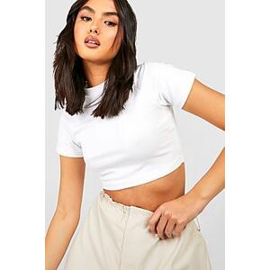 Boohoo Basic Raglan Sleeve Crop Ringer T-shirt - white - Female - 42