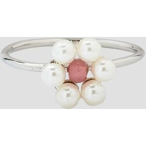 Pura Vida Bitty Pearl Flower 8 Ring Koru harmaa